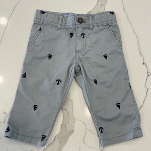 Never Worn - Carters Gray Pants w/ Navy Anchors & Sailboats Print (6M)